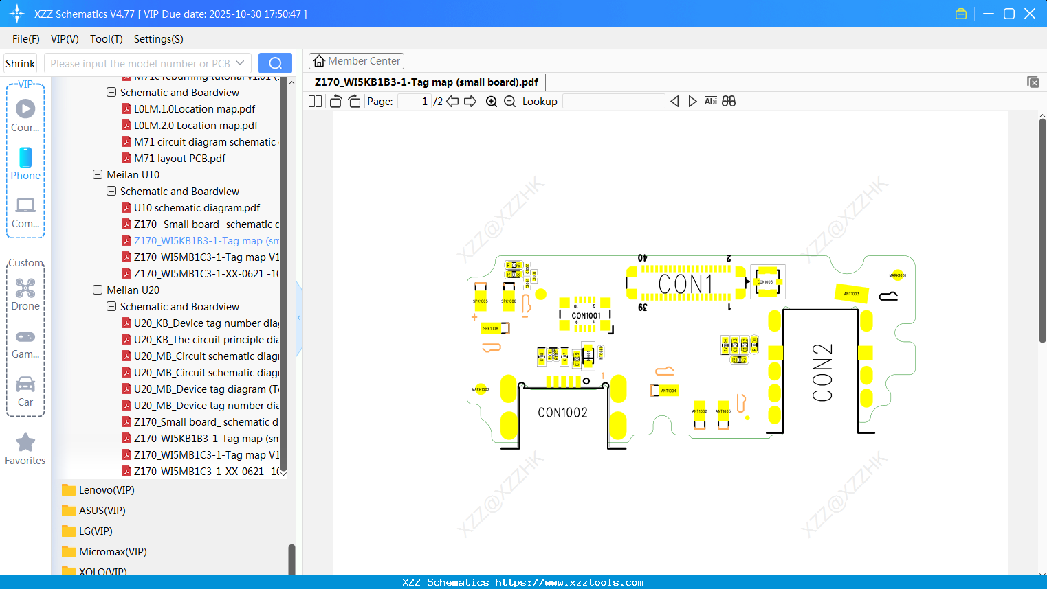Meizu Z170_WI5KB1B3-1-Tag Map (small Board)